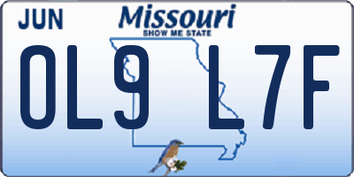 MO license plate OL9L7F
