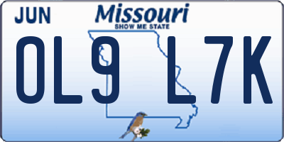 MO license plate OL9L7K