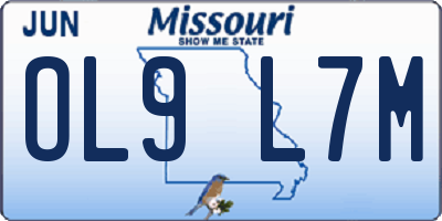 MO license plate OL9L7M