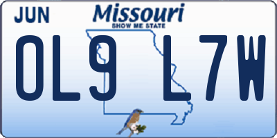 MO license plate OL9L7W