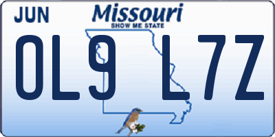 MO license plate OL9L7Z