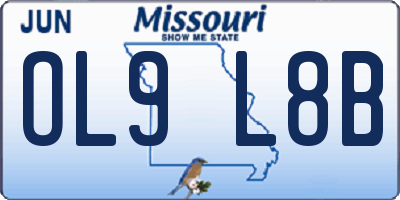 MO license plate OL9L8B