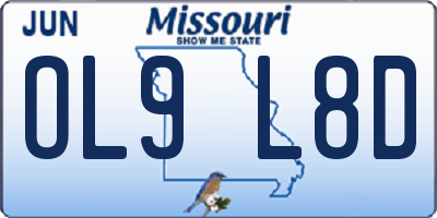 MO license plate OL9L8D
