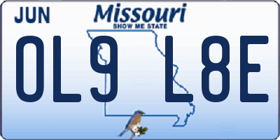 MO license plate OL9L8E