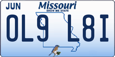 MO license plate OL9L8I