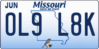MO license plate OL9L8K