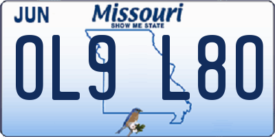 MO license plate OL9L8O