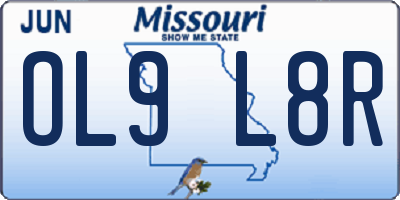 MO license plate OL9L8R
