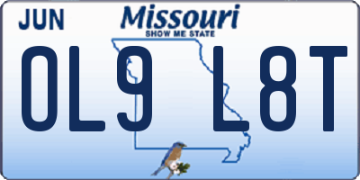 MO license plate OL9L8T