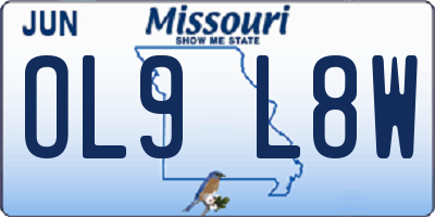 MO license plate OL9L8W