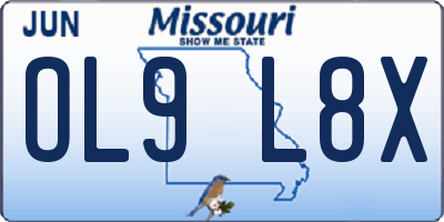 MO license plate OL9L8X