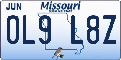 MO license plate OL9L8Z