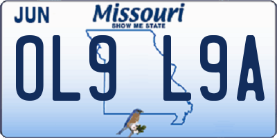 MO license plate OL9L9A