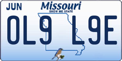 MO license plate OL9L9E