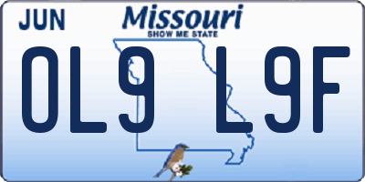 MO license plate OL9L9F