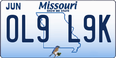 MO license plate OL9L9K