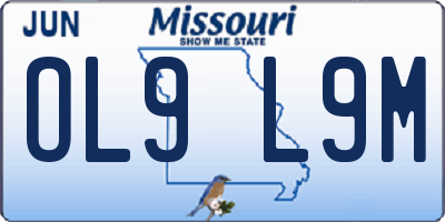 MO license plate OL9L9M