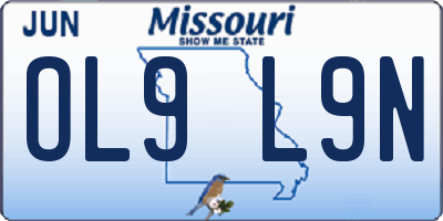MO license plate OL9L9N