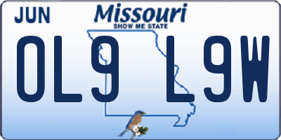 MO license plate OL9L9W