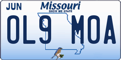 MO license plate OL9M0A