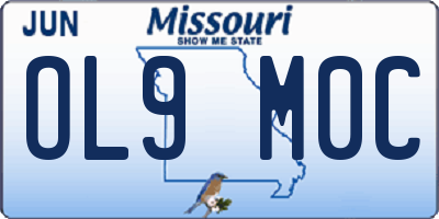 MO license plate OL9M0C