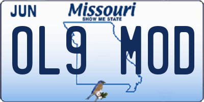 MO license plate OL9M0D