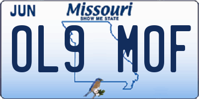 MO license plate OL9M0F