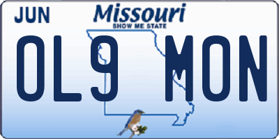 MO license plate OL9M0N