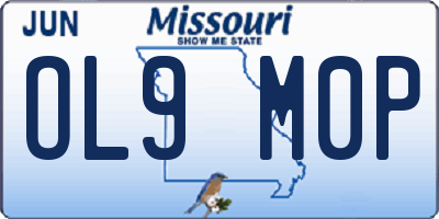 MO license plate OL9M0P