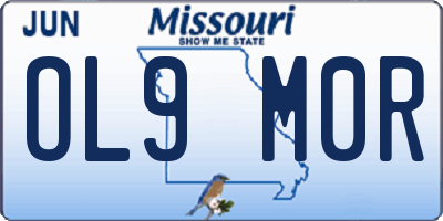 MO license plate OL9M0R