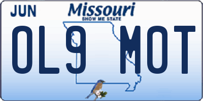 MO license plate OL9M0T
