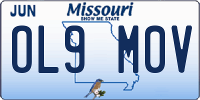 MO license plate OL9M0V