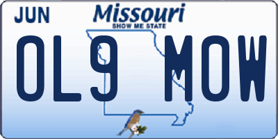 MO license plate OL9M0W