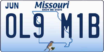 MO license plate OL9M1B