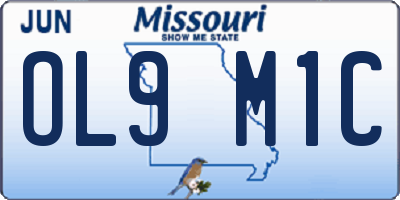 MO license plate OL9M1C