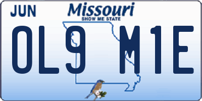 MO license plate OL9M1E