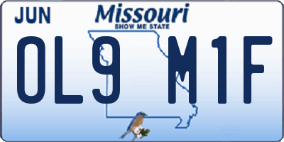 MO license plate OL9M1F