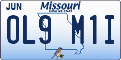 MO license plate OL9M1I