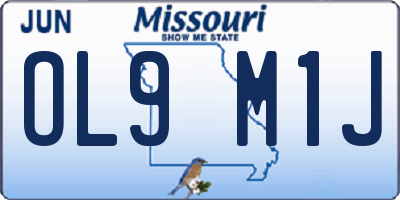 MO license plate OL9M1J