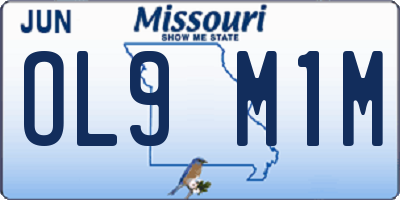 MO license plate OL9M1M