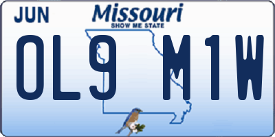 MO license plate OL9M1W