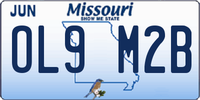MO license plate OL9M2B
