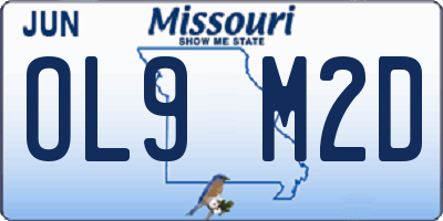 MO license plate OL9M2D