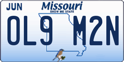 MO license plate OL9M2N