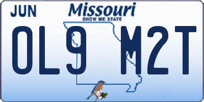 MO license plate OL9M2T