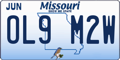 MO license plate OL9M2W