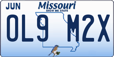 MO license plate OL9M2X