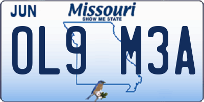 MO license plate OL9M3A