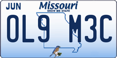 MO license plate OL9M3C
