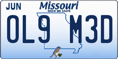 MO license plate OL9M3D